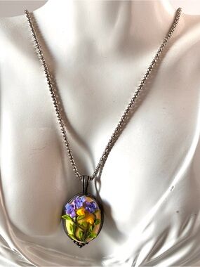 🌸 Handmade Polymer Clay Floral Garden Pendant Necklace